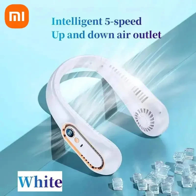 Ventilateur Portable USB Cou 8000 mAh — Sans Pales, Rechargeable, Silencieux, Affichage LED