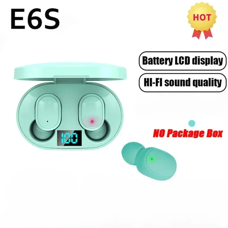 E6S Wireless Bluetooth Earbuds TWS Bluetooth Wireless Headset Noise Cancelling Earphones with Microphone Headset