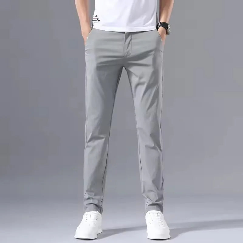 2025 Spring Autumn Slim Fit Men's Casual Pants Classic Business Cotton Stretch Golf Trousers Korean Fashion Male Clothing Pants