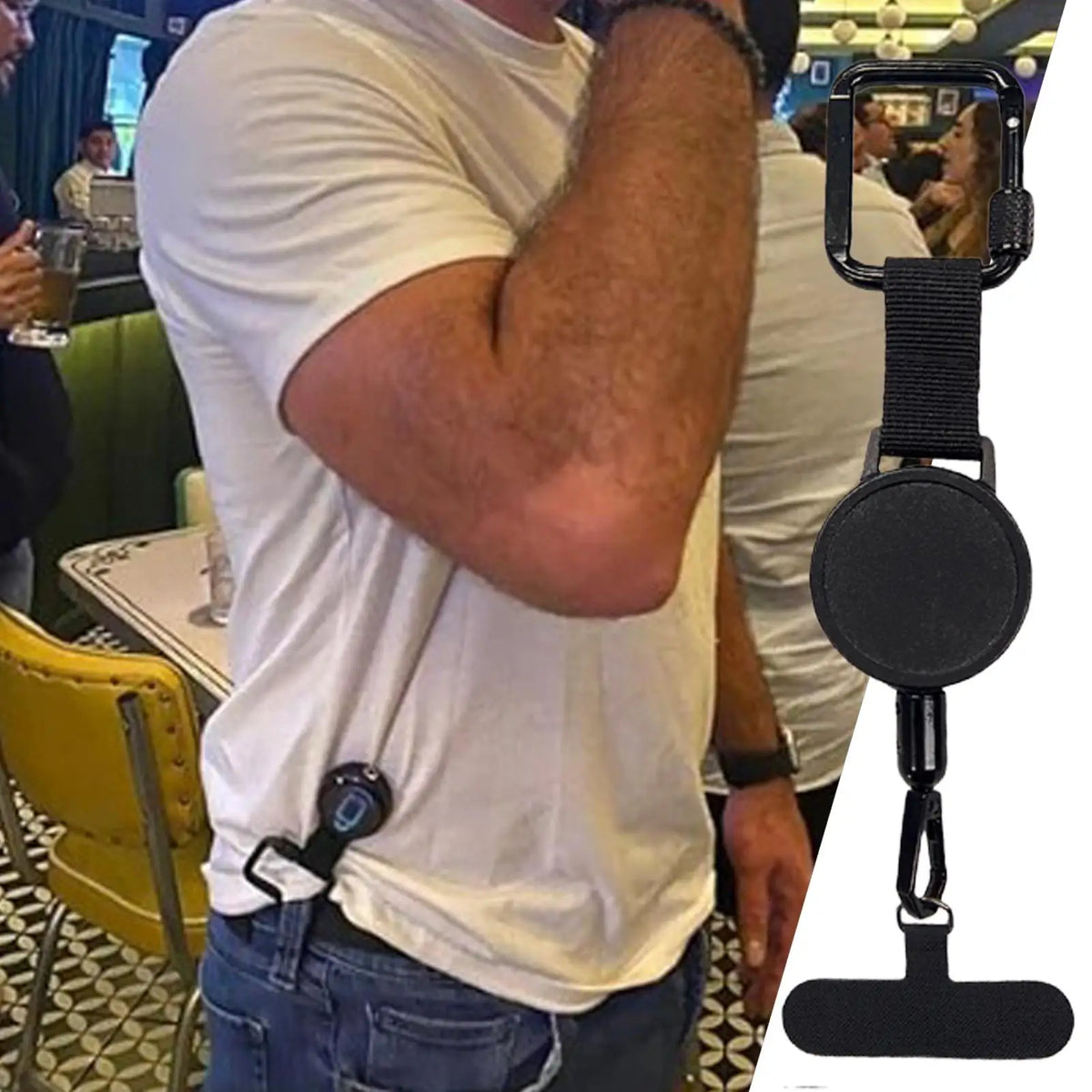 Support de téléphone antivol rétractable, sangle de lanière de téléphone portable, attache de sécurité pour Smartphone avec Clip de ceinture pour voyage en plein air