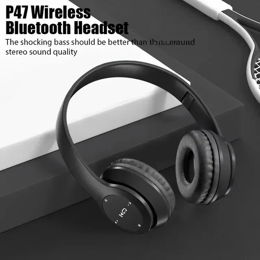 TWS sans fil Bluetooth 5.3 casque sur l'oreille HIFI stéréo casques réduction du bruit sport jeu écouteur lecteur de musique avec micro