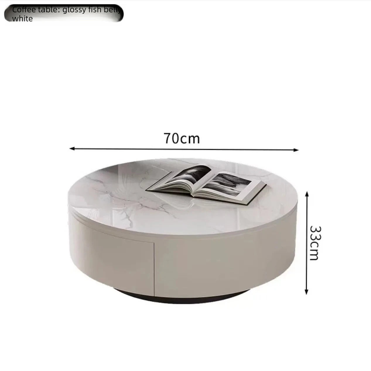 Luxury Minimalist Acrylic Round Living Room Coffee Table for Girls, Restaurant Coffee Table, Book Table