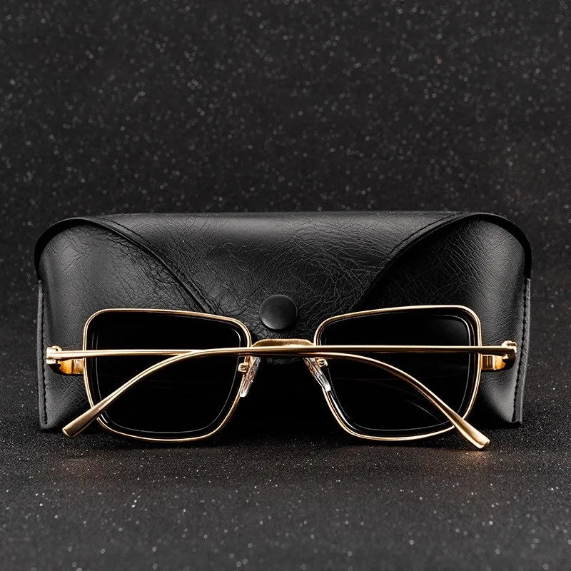 Vintage Steampunk Sunglasses Men 2025 Retro Metal Square Trendy Eyewear Brand Sunglasses Shades for Women Sun Glasses