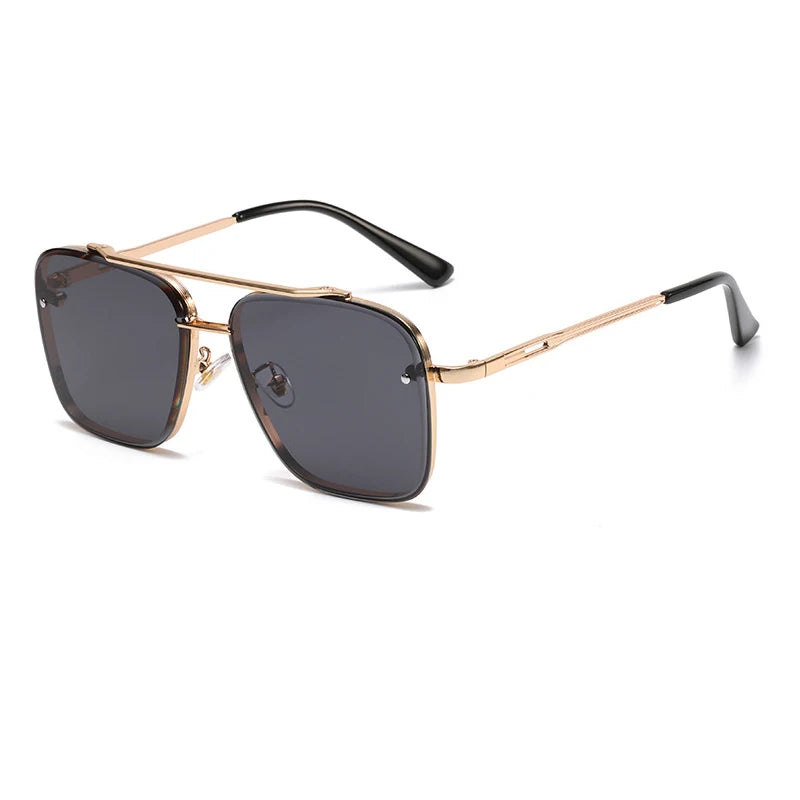 Nuevas gafas de sol degradadas para hombre, moda, metal, montura grande, gafas de sol, marca de lujo, Lunette De Soleil Homme