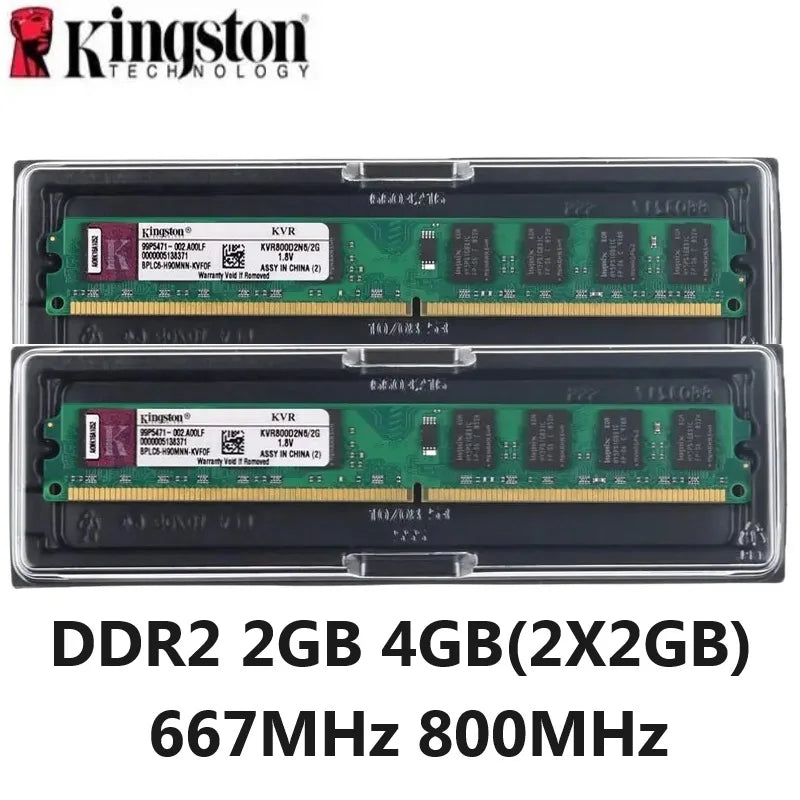 Barrette RAM DDR2 Kingston 2 Go / 4 Go DIMM 667 MHz 800 MHz — PC Bureau
