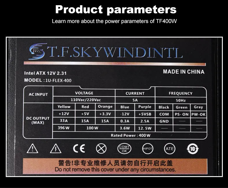 400w alimentation PSU Flex petit 1U pour ATX 12v prenant en charge GPU 110V 220V puissance muet Super Dissipation thermique alimentation