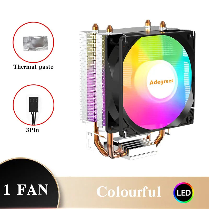 Ventilateur de refroidissement pour processeur Intel, refroidisseur d'air CPU, X79, X99, 3 broches, 4 broches, PWM, LGA 1366, 1151, 1155, 1200, 1700, 2011, AMD, AM3, AM4, AM5