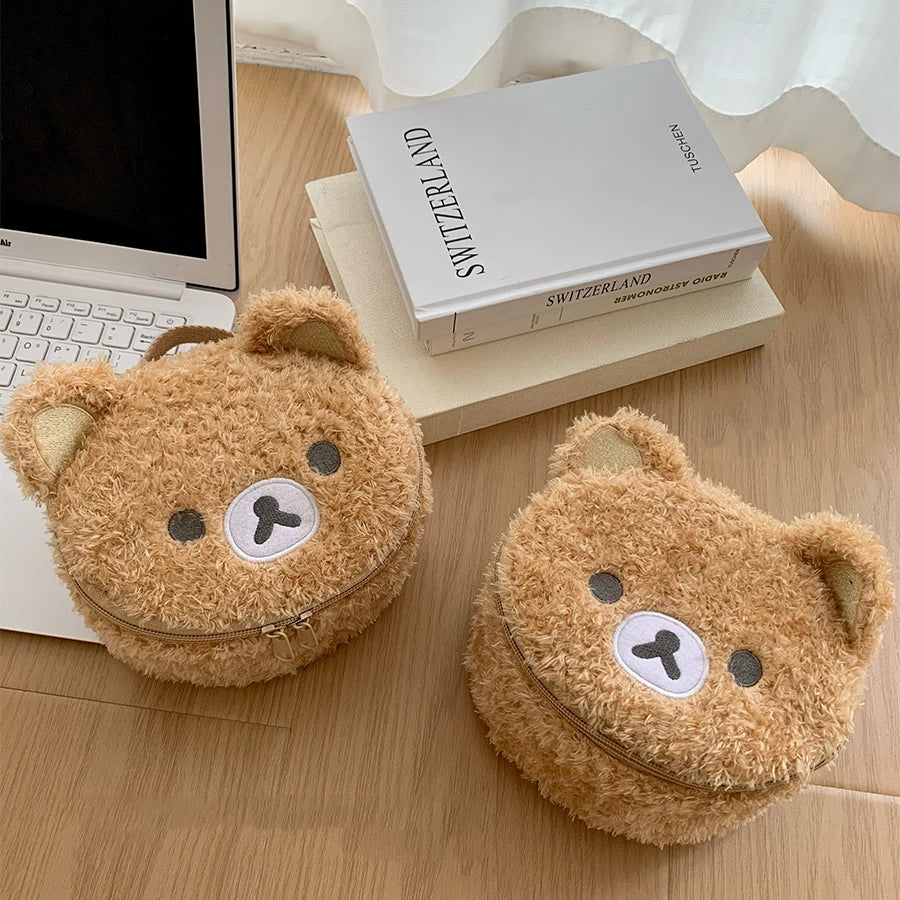 Estuche de maquillaje de felpa, neceser de oso casual, bolsa de almacenamiento de joyas para mujer, organizador de bolsos para niñas, regalo, ofertas especiales
