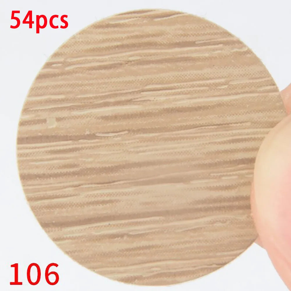 MELArt Self-Adhesive Screw Cap Cover for Wood Furniture, Hole Stickers, Wood Craft, Desk and Cabinet, Sticker Ornament, 54 pieces per set