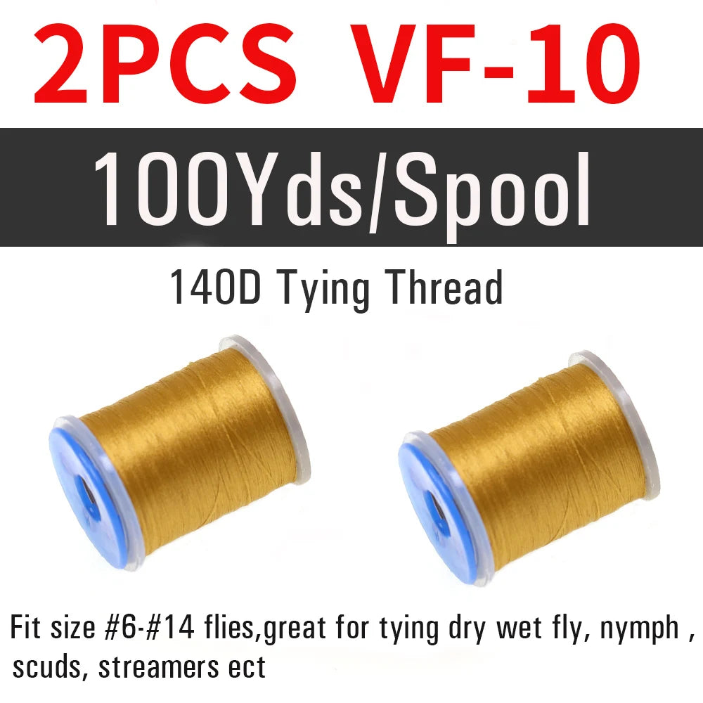 2 pièces de fil à nouer pour la pêche à la mouche 140D # 6~ # 14 Nymphes sèches et humides, Matériel de montage de mouches streamer, Fil, Fixateur de bobine, Outil de montage de mouches