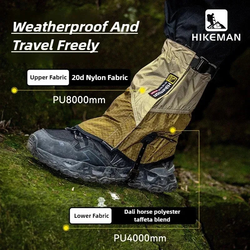 Guêtres de randonnée Dyneema pour l'extérieur, coupe-vent, imperméables, grandes protections de jambes, guêtres de trail pour le camping, le ski, la randonnée et le trekking dans le désert
