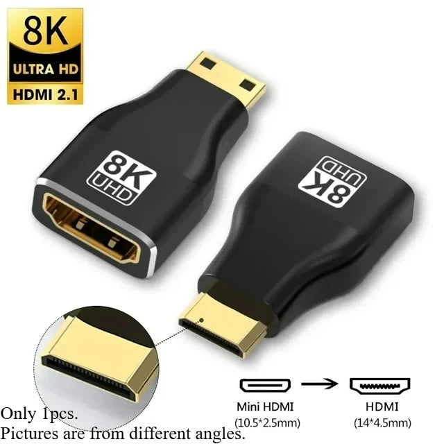 Adaptador HDMI 2.1, 8K, de 90 a 270 grados macho a hembra, 8k60Hz 4k120Hz, 48Gbps, compatible con PS5/4, HDTV, Roku, TV Stick, PC
