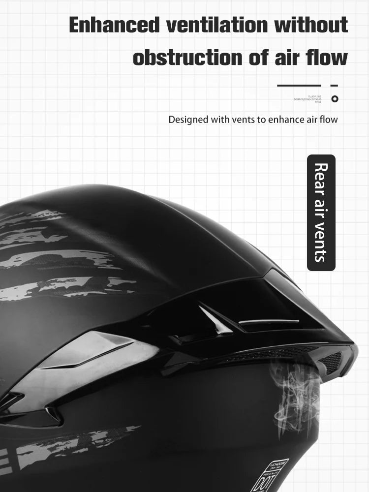 Casque moto quatre saisons Motocross modulaire rabattable — hommes, femmes, tout-terrain