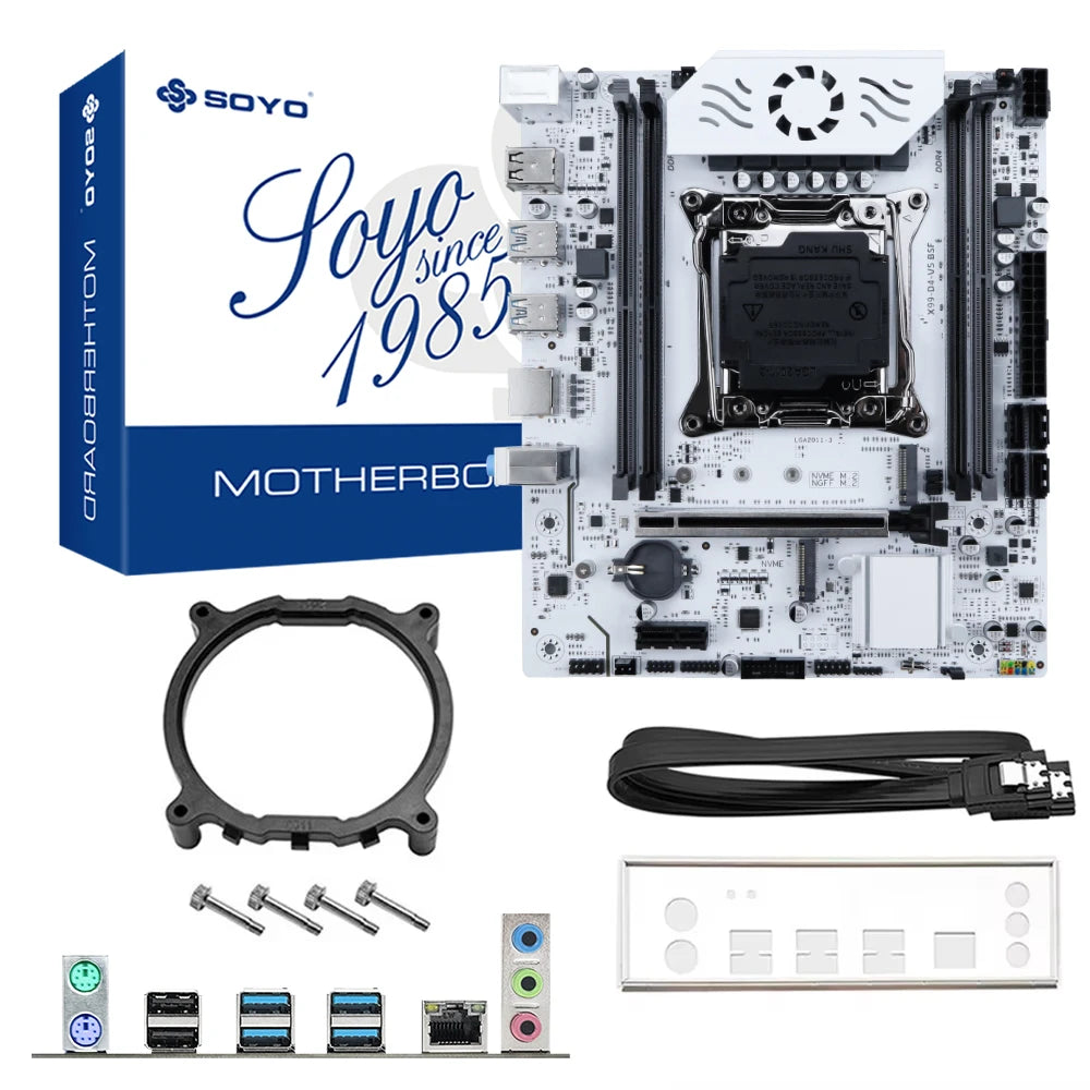 SOYO X99 jeu de carte mère C612 Chipset TPM2.0 broche avec E5 2680 V4 CPU et DDR4 16G (2*8G) 2133MHz RAM PCIE3.0 pour ordinateur de bureau