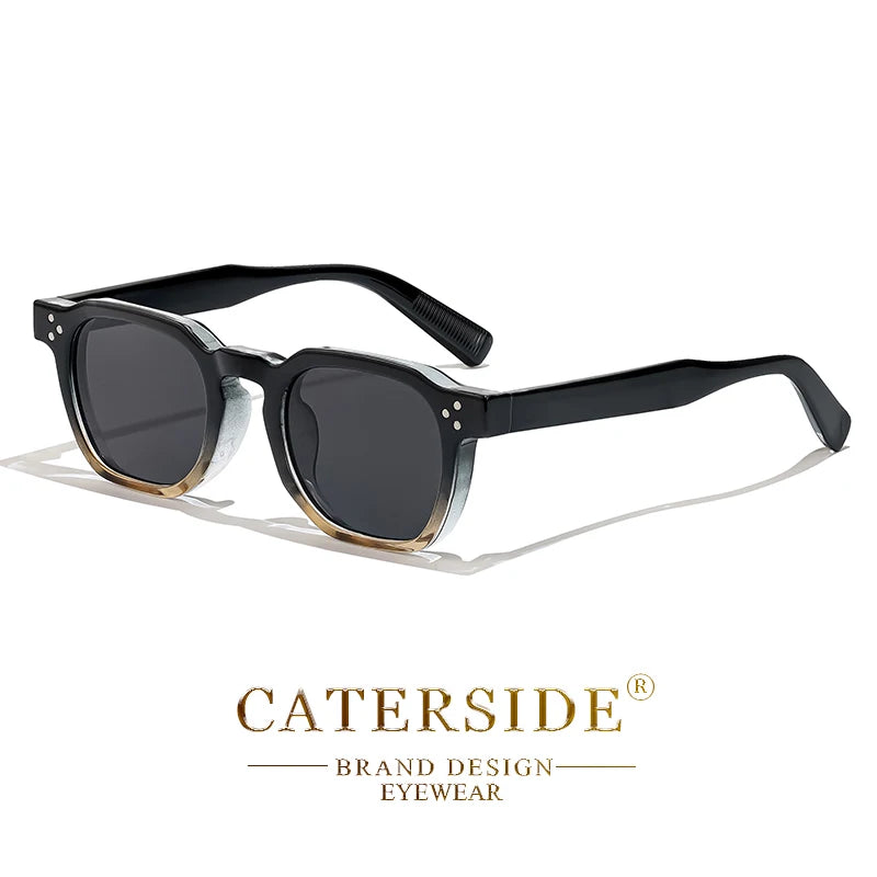 CATERSIDE Retro Square Sunglasses for Men, Punk Style, Trendy Brand, Women's Sunglasses, Travel, Party, UV400 Protection, Summer Style