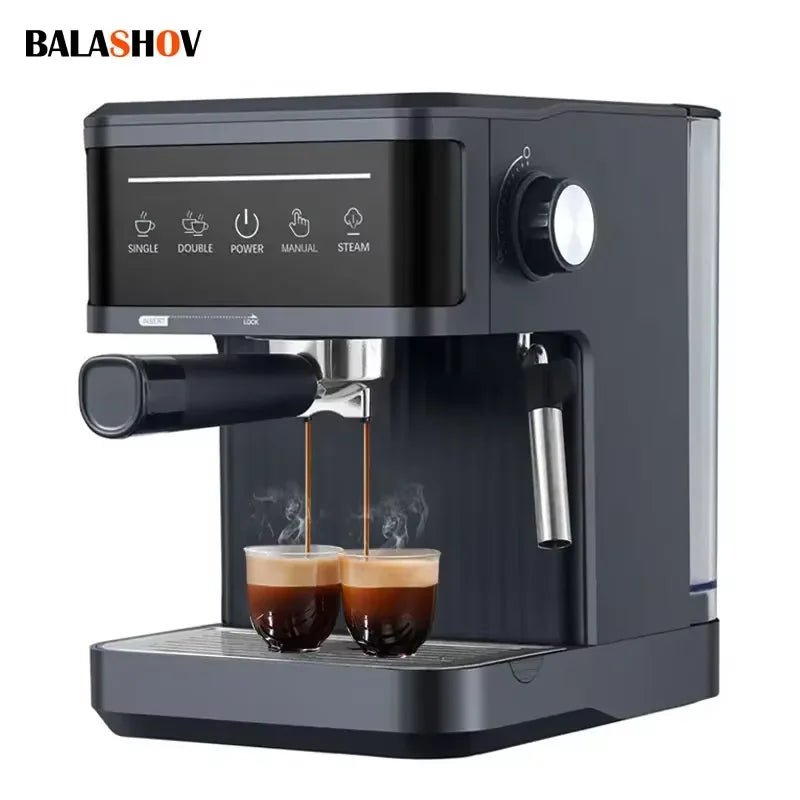 Cafetera espresso eléctrica profesional, cafetera italiana, semiautomática, capuchino, espumador de leche, 20 bares
