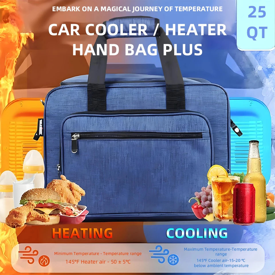 Réfrigérateur Portable pour voiture, 25l, semi-conducteur, pliable, chauffage, refroidissement, sac isolant, voiture, usage domestique, pique-nique, Camping essentiel