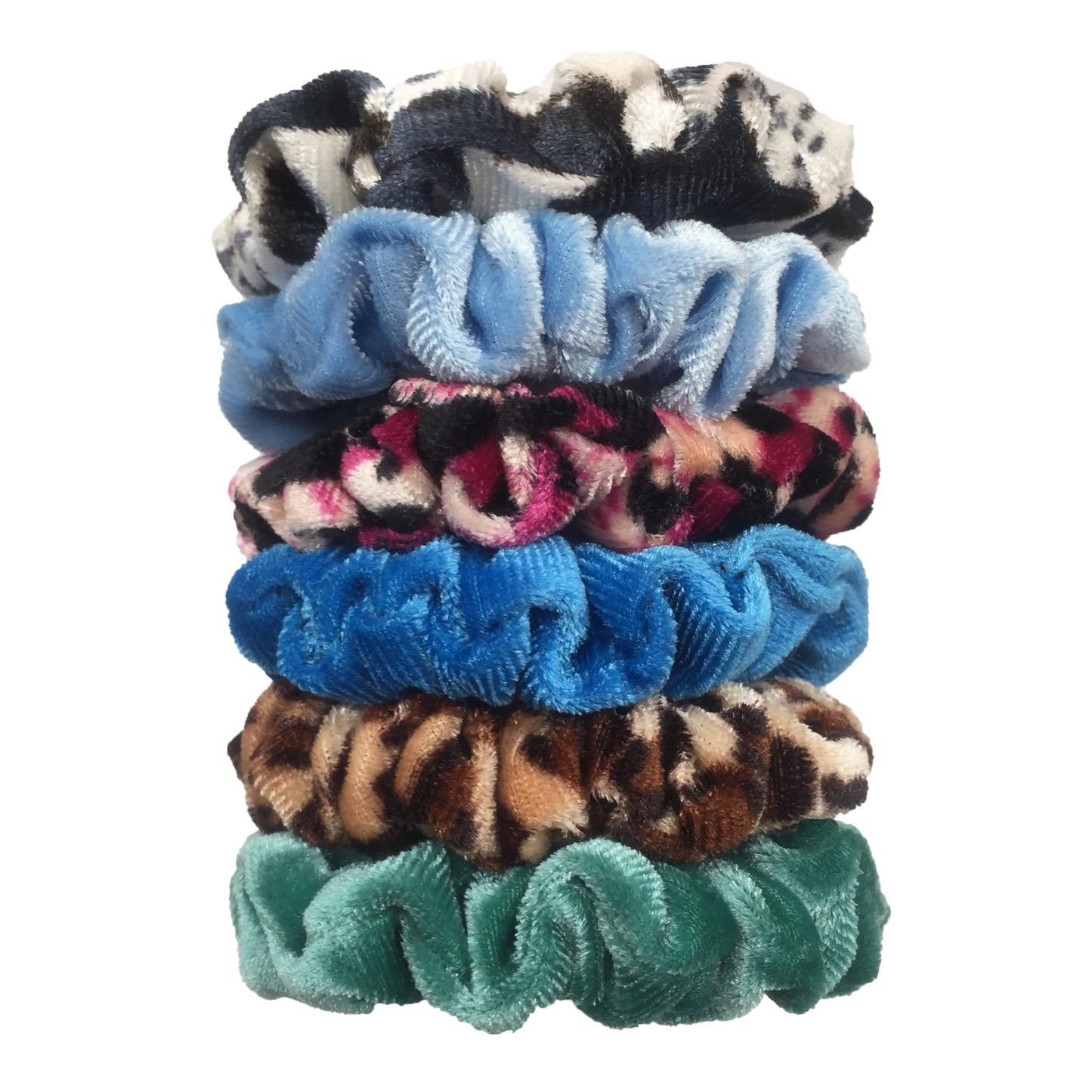 Chouchous en velours pour femmes motif léopard — élastique, bandeau cheveux, queue de cheval, 24/50/6 pièces