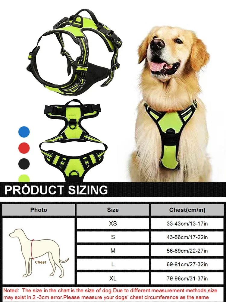 Harnais Réfléchissant pour Chien — Gilet Respirant Réglable, Sangle Poitrine, Petit/Moyen/Grand