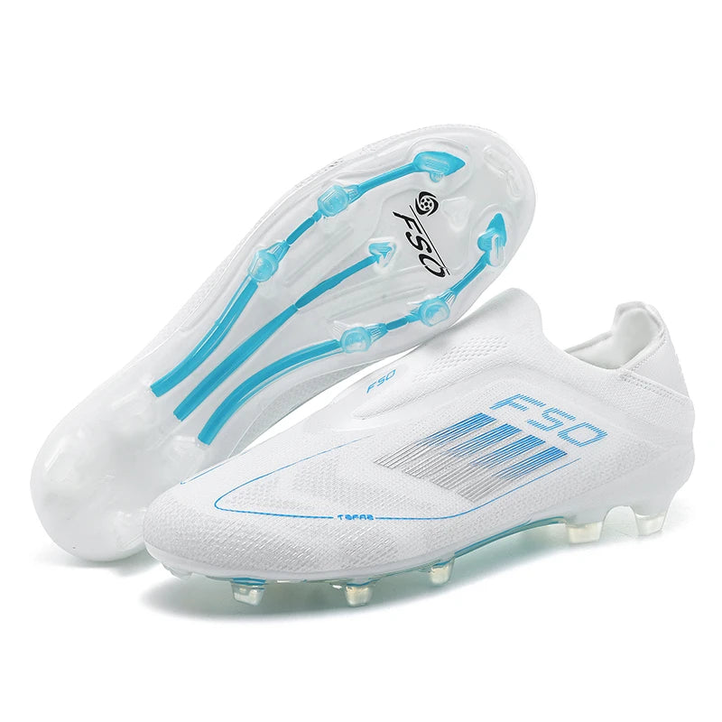 Chaussures de Football FG Homme Cuir Verni Montantes Imperméables — Ultra-légères, Professionnel EU 32–48