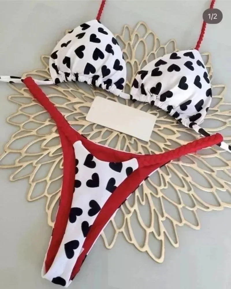 Nouveau Bikini femmes maillot de bain plage vacances maillots de bain imprimé léopard Sexy Bikini ensemble maillots de bain maillot de bain string maillot de bain Biquinis