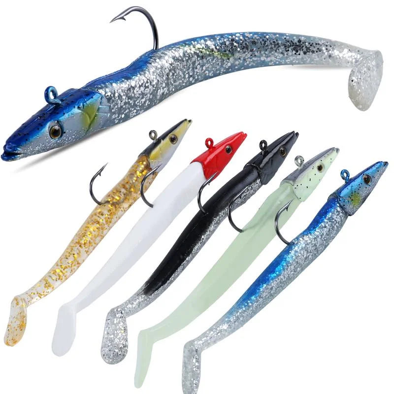 5 pièces leurre de pêche souple 10g/11 cm Wobblers appât artificiel avec cuillère gabarit matériel de pêche