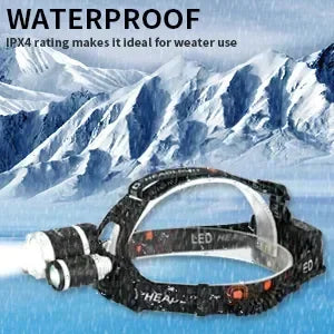 Lampe frontale rechargeable USB 2*18650, puissante lampe torche LED, lanterne étanche, lampe frontale portable pour la pêche et le camping