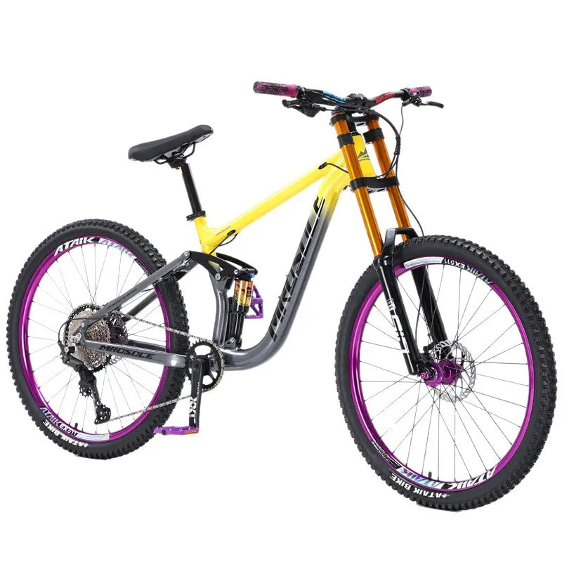 Bicicleta de montaña de descenso 26/27.5 pulgadas de velocidad 2025 nueva aleación de aluminio doble absorción de impactos, freno de aceite, suspensión completa