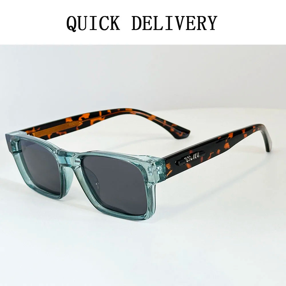 Vintage Polarized Sunglasses for Men, Square Sunglasses for Women, Fashionable Trendy Eyeglasses, Gafas De Sol Hombre, Lunette Soleil Femme