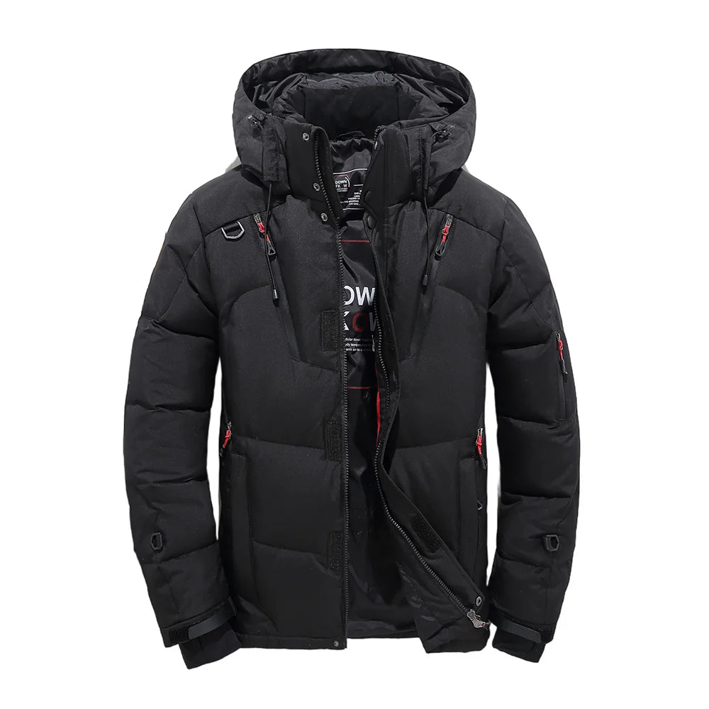 Chaquetón de plumón de hombre para exteriores, ligero, cálido, con cuello desmontable, novedad de invierno, informal, a la moda, con múltiples bolsillos, para trabajo