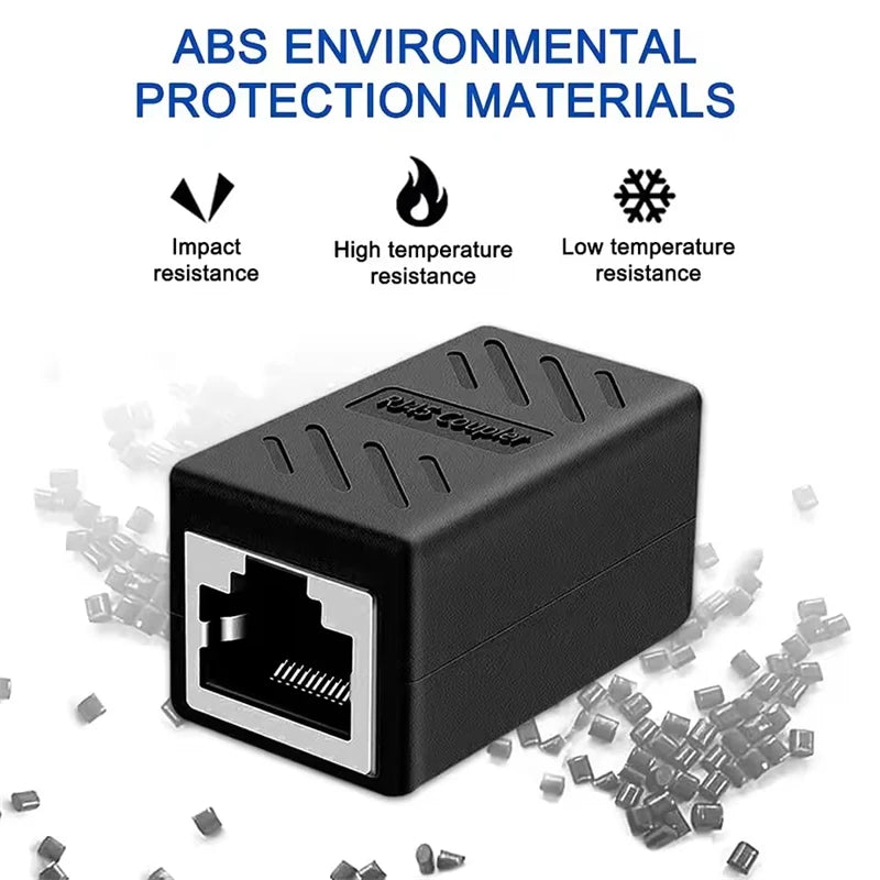 RJ45 Cat7 Cat6 Coupler, Ethernet Adapter, Gigabit Interface, Network Extension Converter, Female to Female Connector, Extension Cable