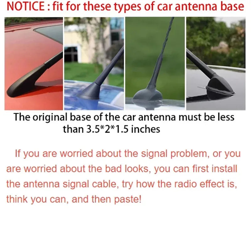 Universal Car Shark Fin Antenna, Auto Radio Signal Amplifier Roof Mounted for All Vehicle Models, Car Styling