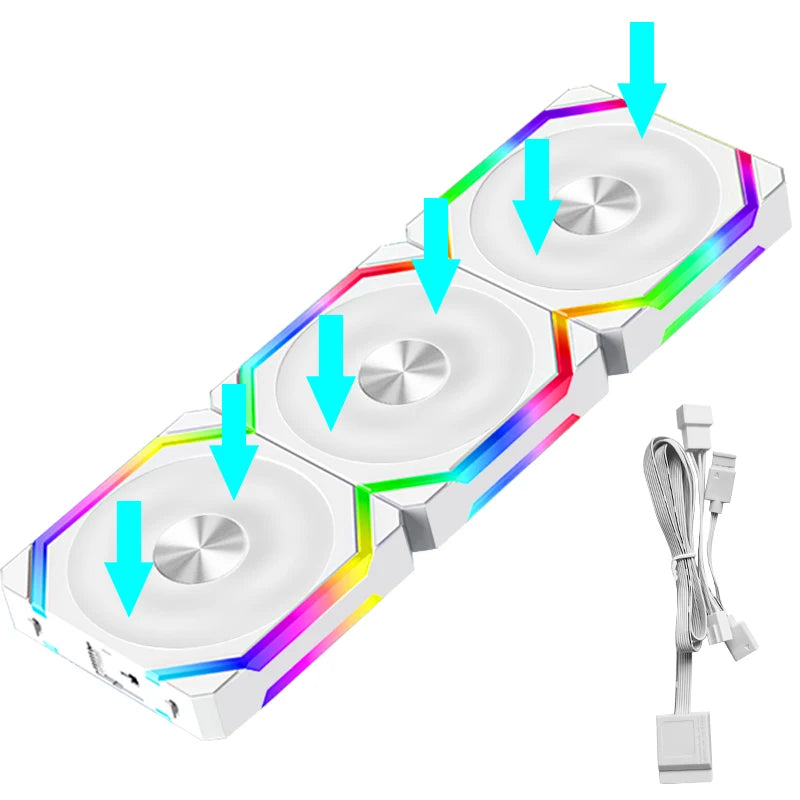 JUMPEAK CS120 ARGB ventilateur de refroidissement 360mm 240mm épissage empilable modulaire PWM silencieux 120mm RGB ventilateurs pour boîtier PC de jeu refroidisseur d'eau