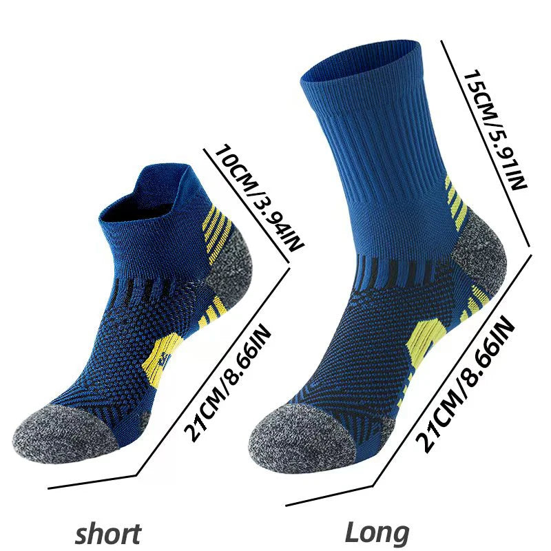 3 paires de chaussettes atétiques pour hommes, chaussettes de sport respirantes, de course en plein air, de Compression, longues, noires, blanches, bleues, extensibles