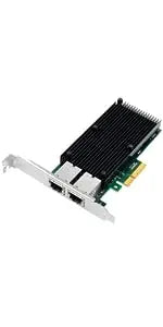 X540-T2 Chipset Intel PCIe x8 double cuivre RJ45 10Gbps Port Ethernet carte réseau PCIE-X8 X16