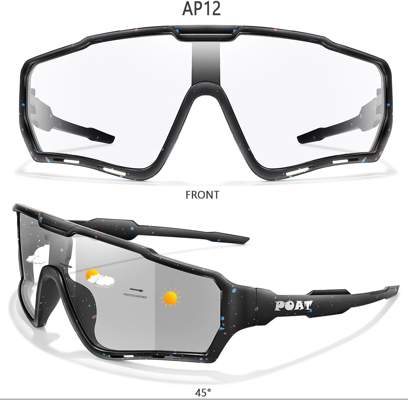POAT tout nouveau Style lunettes de soleil photochromiques sport hommes femmes vtt vélo lunettes de vélo cyclisme pêche lunettes de course