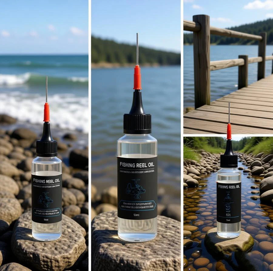 Huile pour moulinet de pêche avec aiguille de précision, lubrifiant pour moulinet pour un lancer fluide et une protection contre la corrosion, utilisation en eau salée et en eau douce