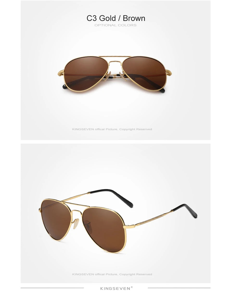 Lunettes de soleil pilotes polarisées UV400 — style aviateur, protection solaire, hommes