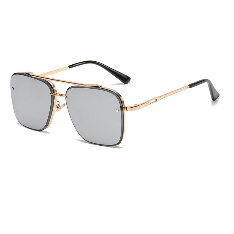 Nuevas gafas de sol degradadas para hombre, moda, metal, montura grande, gafas de sol, marca de lujo, Lunette De Soleil Homme