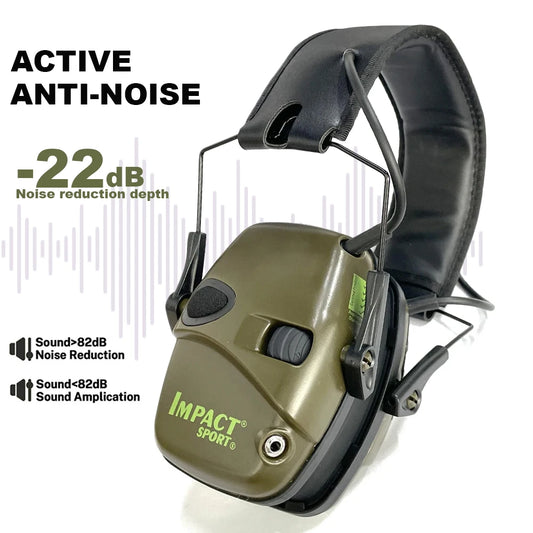 Casque anti-bruit électronique tactique pour le tir, sports de plein air, amplification du son, protection auditive pour la chasse, NRR 22dB