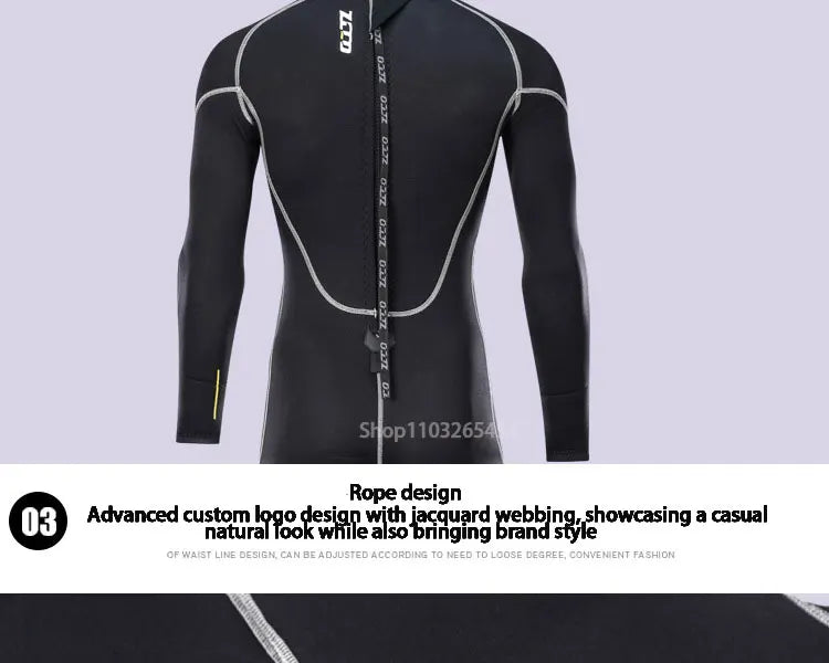 Combinaison de plongée en néoprène pour hommes, 3MM, manches longues, plongée en apnée, une pièce, Surf, pêche, maillots de bain thermiques