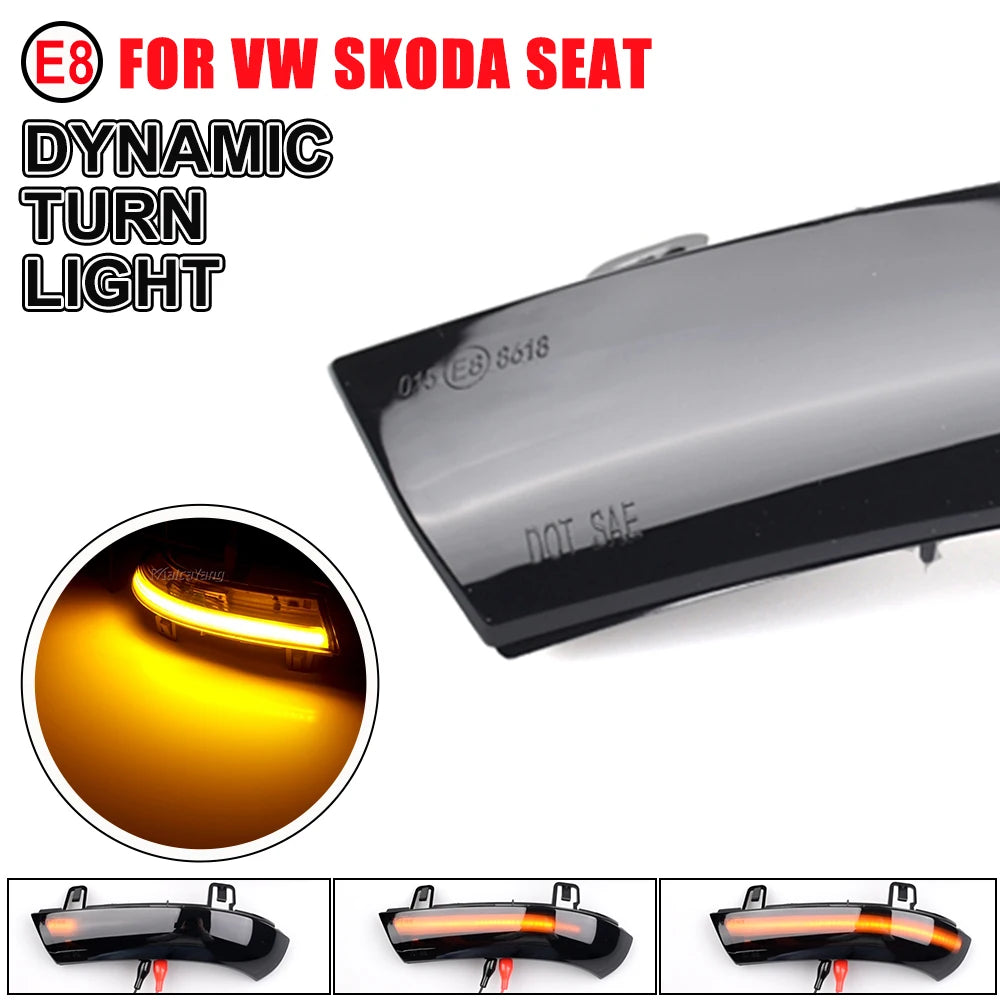 LED Dynamic Turn Signal For VW Passat B6 GOLF 5 Jetta MK5 Passat B5.5 GTI V Sharan, Flowing Water Blinker Light