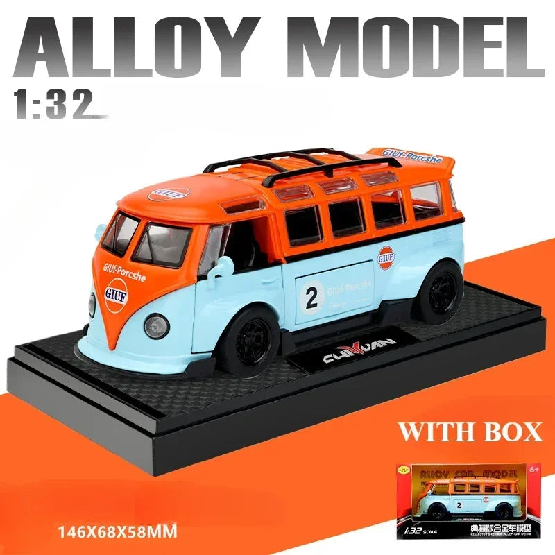 Modèle de Bus T1 1:32, son et lumière pour enfants, véhicule jouet moulé sous pression, décoration de maison, Voiture Miniature en métal