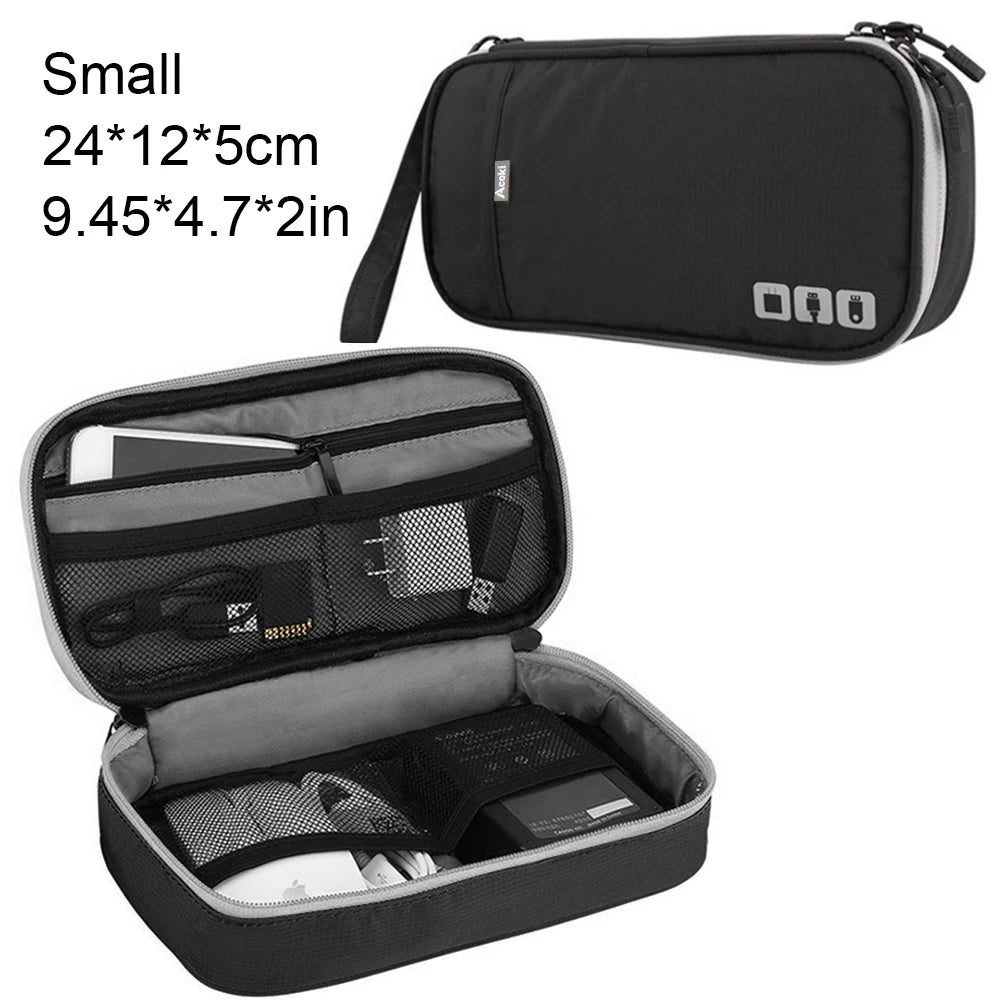Clearance_Portable Accessoires électroniques Étui de voyage, Sac de rangement de câbles Sac de transport de gadgets pour iPad, câbles, alimentation, clé USB