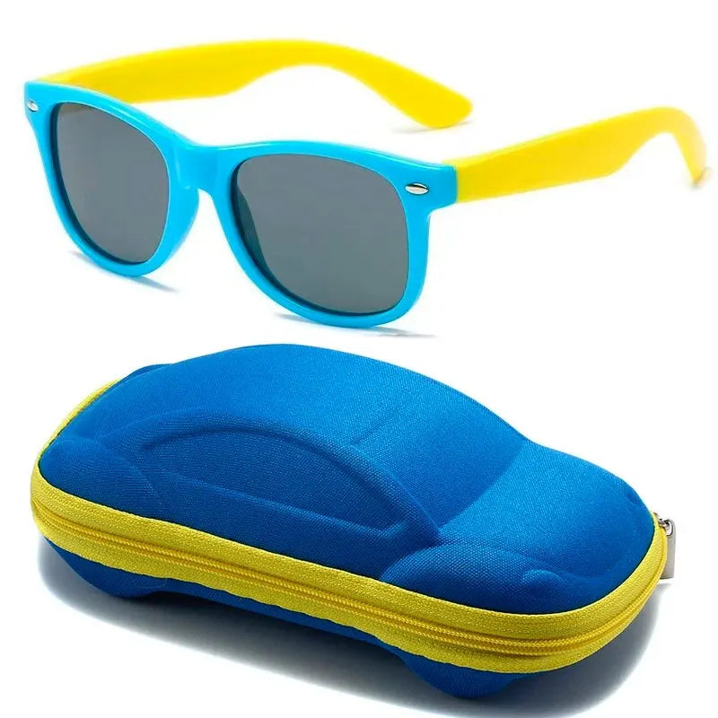 Baby Sunglasses with Glasses Box, Boys and Girls Outdoor Glasses, AC Lens, Safety Glasses and Cases, Kids Gift