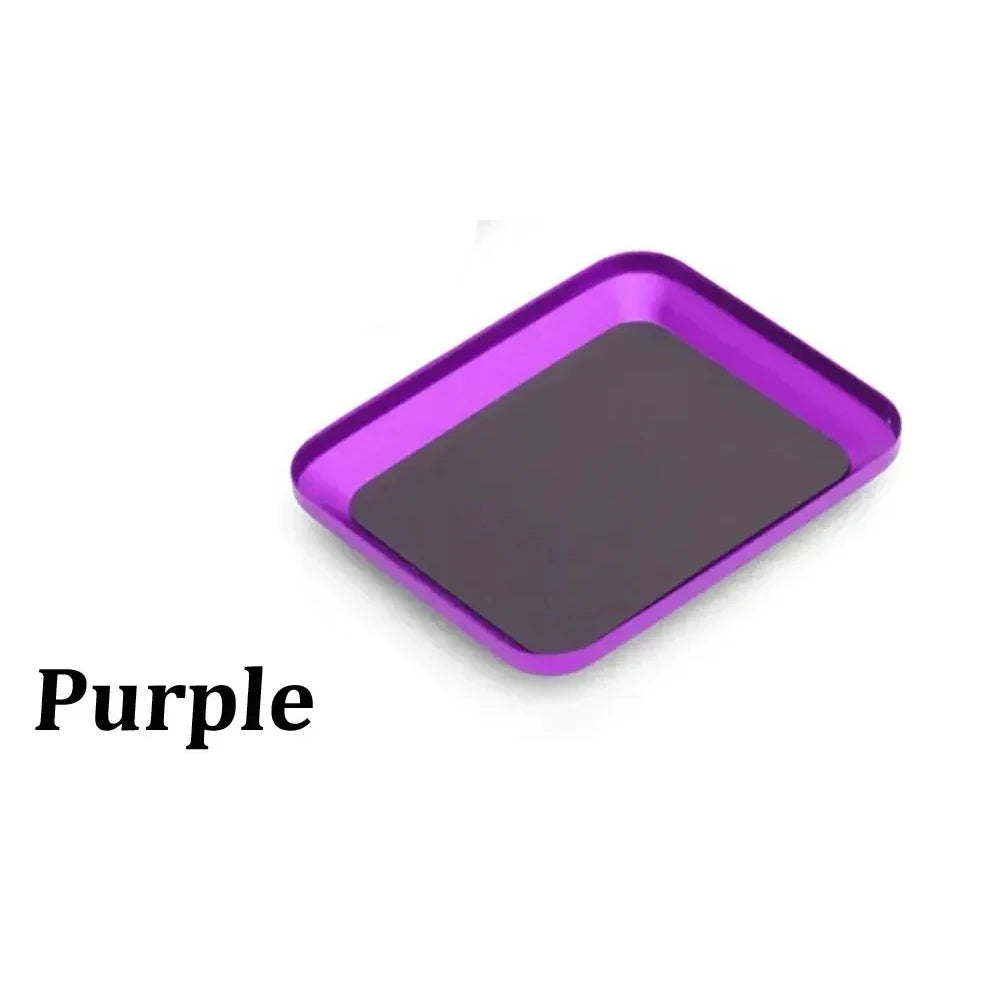 Aluminium Alloy RC Repair Tool, with Magnetic Pad, Screw Tray, Plate Storage Box for Model Airplane, Car and Boat, 1pc