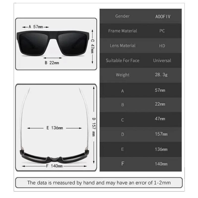 Lunettes de soleil polarisées pour hommes — carrées, vintage, conduite, escalade, sport, cadeau Noël