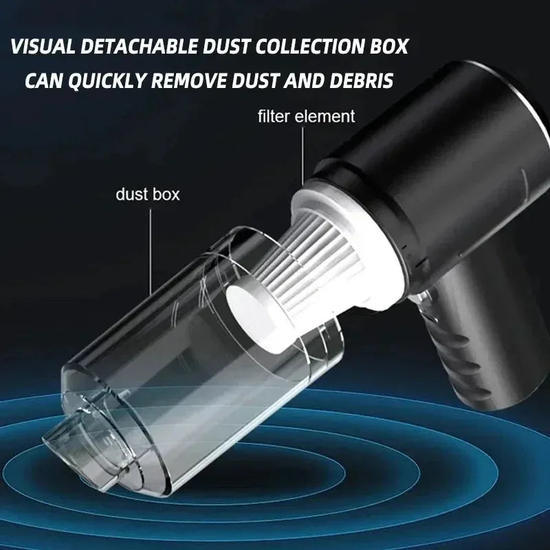 Clearance_Aspiradora de coche portátil inalámbrica Aspiradora de doble uso para el hogar y el coche Potente aspiradora de alta potencia de 120 W