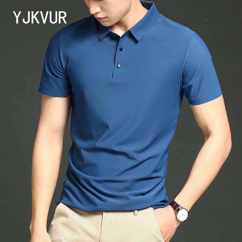 Polo homme 3 boutons décontracté — travail, séchage rapide, manches courtes, golf, grandes tailles