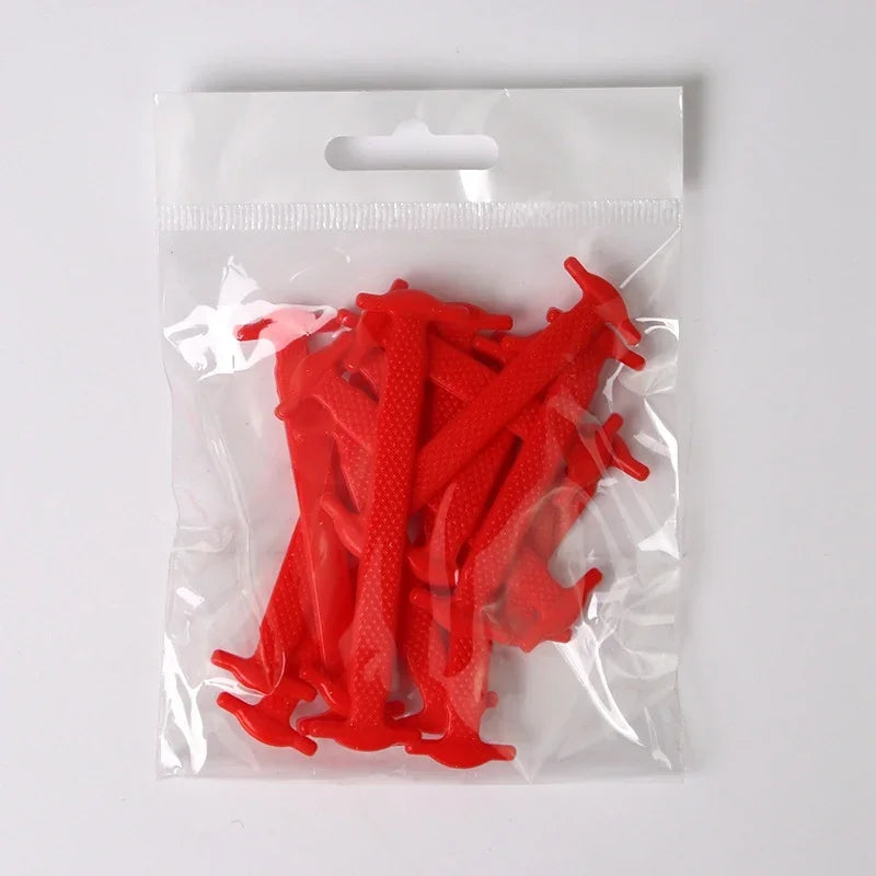 16pcs Lazy Lace Silicone Quick Elastic Lace Women Men No Tie Kids Adults Sneakers Lacing Lace Buckle Shoes Accessories